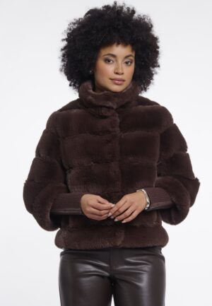 Rino & Pelle Feline.7002611 Jacket With Rib Cuffs Jackets 11099 Coffee Roast