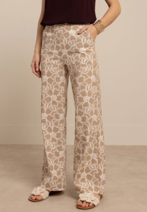 Studio Anneloes Marilon Broderie Trousers 13886 Broek 2217 Latte/ecru
