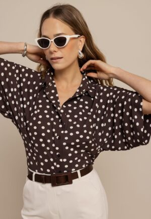 Studio Anneloes Fabienne Dot Blouse 13937 Blouse 8717 Espresso/ecru