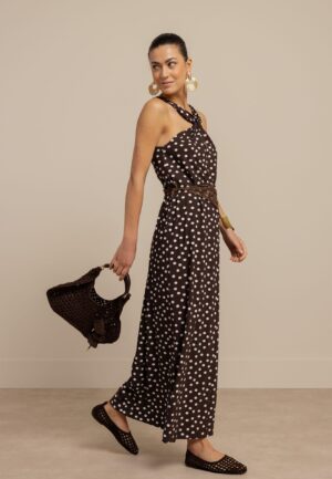Studio Anneloes Norah 2way Dot Dress 13938 Jurk 8717 Espresso/ecru
