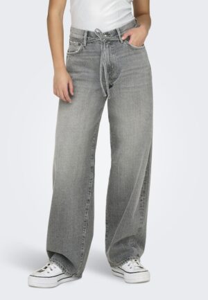 Only Onlgianna Mw Straight Dot757 Dnm Noos Baggy Jeans Medium Grey Denim