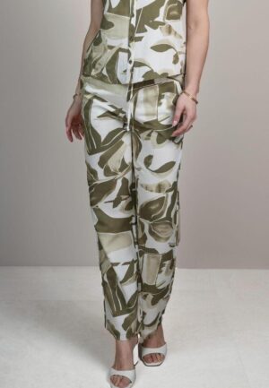 Elvira Casuals Trouser Mira E2 26-028 Broek 1071 Green Desert Flower