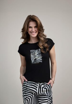 Elvira Casuals T-shirt Safari E2 26-061 T-shirt Korte Mouw 4 Black