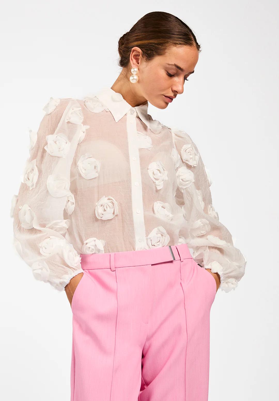 Aaiko Lien 3d Pes 518 Blouse Les Blancs