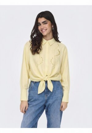 Only Onlbirona Lino L/s Tie Shirt Wvn Sud Blouse Sunlight