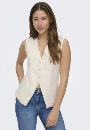 Only Onltila Life S/l Waistcoat Tlr Gilets Cloud Dancer