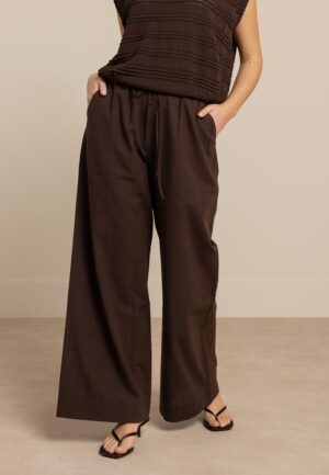 Studio Anneloes Grace Linen Trousers 13755 Broek 8700 Espresso