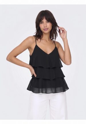Only Onllinn Life Flounce Singlet Wvn Noos Tops En Singlets Black
