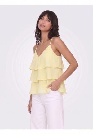 Only Onllinn Life Flounce Singlet Wvn Noos Tops En Singlets Double Cream