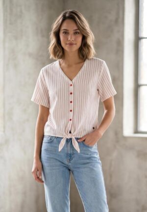 Elvira Casuals Blouse Silvia E3 26-033 Blouse 596 Striped Linen