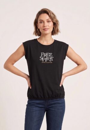 Elvira Casuals T-shirt Free Sprit E3 26-045 T-shirt Korte Mouw 4 Black