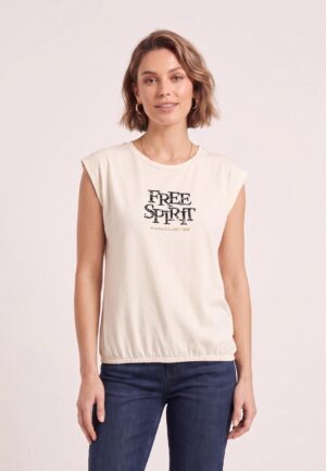 Elvira Casuals T-shirt Free Sprit E3 26-045 T-shirt Korte Mouw 796 Ecru