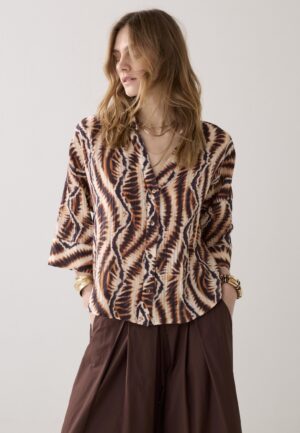 Summum Blouse Short Sleeves Safari Print 2s3439-12385 Blouse 120 Multicolour