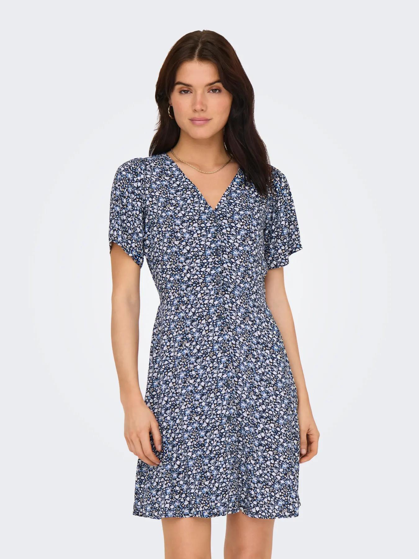 Only Onlevida S/s Short Dress Wvn Noos Zomerjurkjes Night Sky