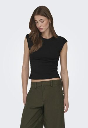 Only Onlmira Capsl Ruching Top Jrs Noos 15367938 T-shirt Korte Mouw 4985039 Black