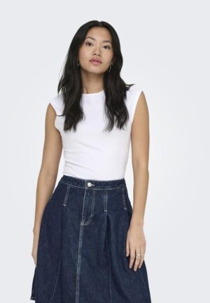 Only Onlmira Capsl Ruching Top Jrs Noos 15367938 T-shirt Korte Mouw 4947067 White