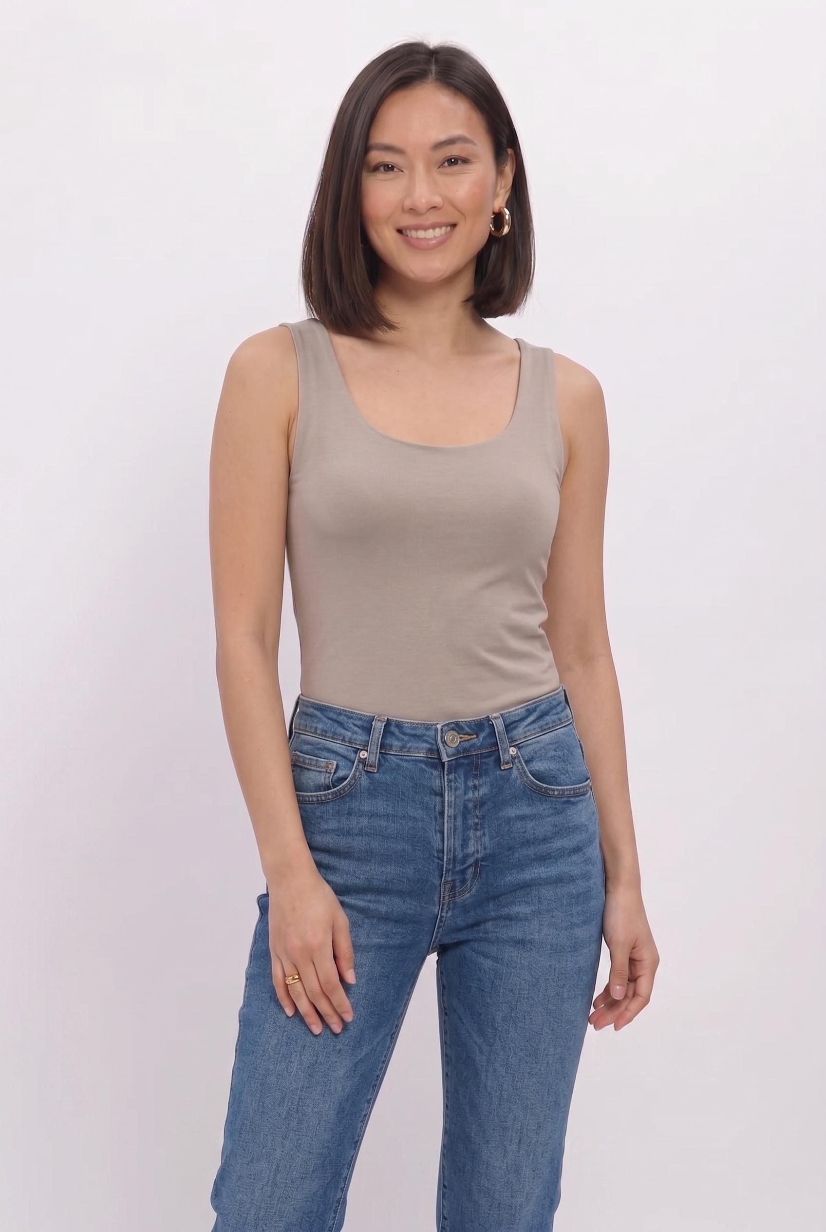 Only Onllone S/l 2-way Top Jrs Tops En Singlets Pumice Stone