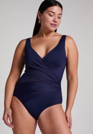 Hunkemöller Badpak Shaping Shell Mesh Blauw
