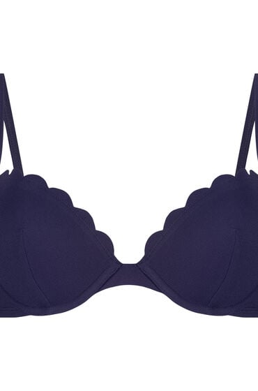 Hunkemöller Voorgevormde beugel bikinitop Scallop Blauw
