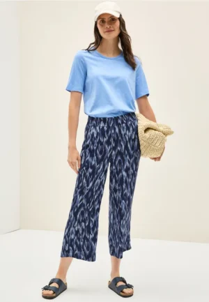 3/4 Broek met gedessineerde Wide Legs