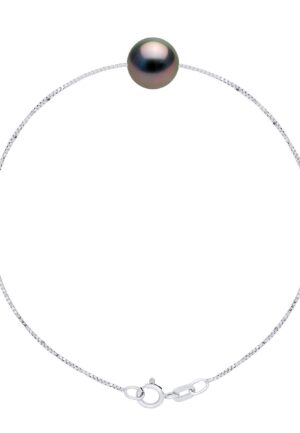 Armband Love Links Link Venetiaans van Zilver 925 versierd met een Echte Gecultiveerde Tahiti Parel Rond 9-10 mm