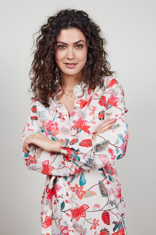 Tunic Precious Offwhite with Indian flower print - Afbeelding 3