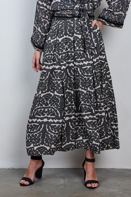 Skirt Gloss Embro Feather grey with Bliss print
