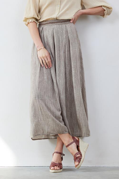 Skirt Gloss Embro Sand with Joy print