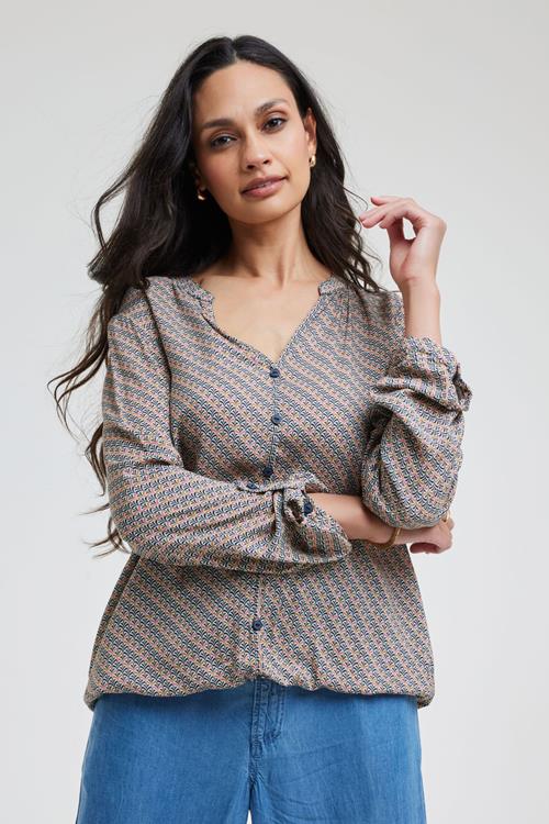 Blouse Nilly Sand with Pure print - Afbeelding 2