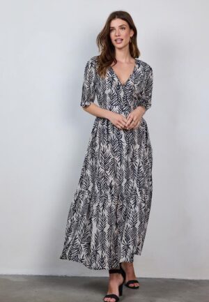 Alternative view of Dress Bonita Sand Palm leaves print