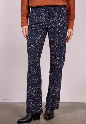 Travel pants Explore print Dark blue Stone print