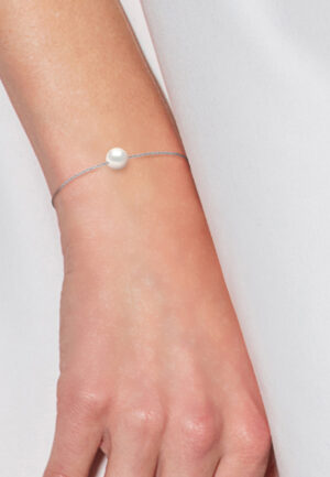 Alternative view of Armband Freshwater Pearl Chain Ronde 7-8mm White 925