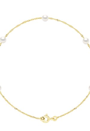 Armband - 5 Echte Gecultiveerde Zoetwaterparels Rond 4-5 mm