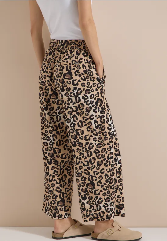 7/8 High Waist broek met Wide Leg en leoprint - Afbeelding 3