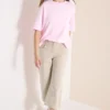 7/8 High Waist broek met uitlopende pijpen in Loose Fit