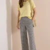 7/8 Wide Leg broek in seersucker stof