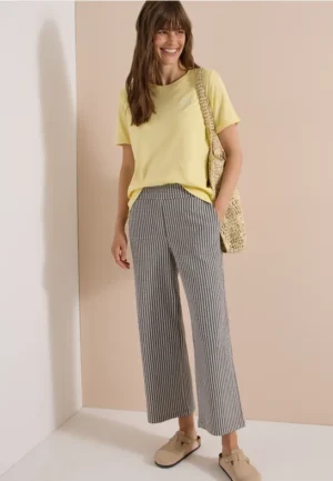 7/8 Wide Leg broek in seersucker stof