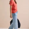 7/8 Wide Leg jeans met gehaakt detail