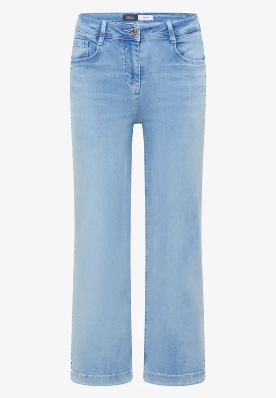 7/8 Wide Legs jeans met geborduurd detail - Afbeelding 2