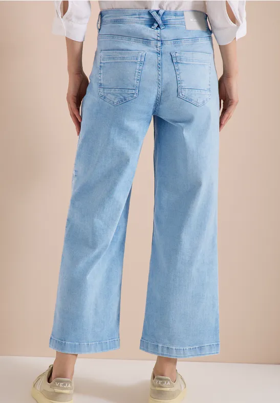 7/8 Wide Legs jeans met geborduurd detail - Afbeelding 3