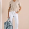 7/8 Wide Legs jeans met opgestikte zakken