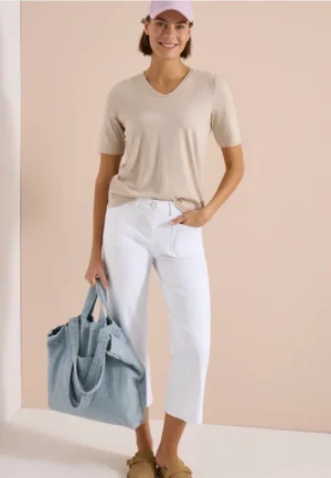 7/8 Wide Legs jeans met opgestikte zakken