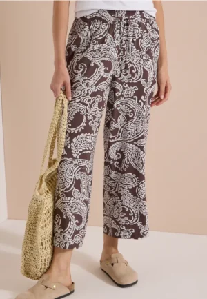 7/8-broek met High Waist en Wide Leg pijpen in een Loose Fit pasvorm