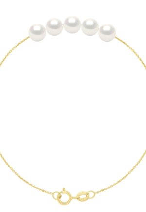 Armband - 5 Echte Gecultiveerde Zoetwaterparels Rond 6-7 mm
