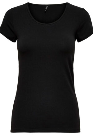 Only 15205059 Onllive Love Life S/s O-neck Top T-shirt Korte Mouw Black 15205059