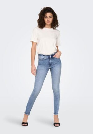 Only Onlblush Mid Sk Ank Raw Dnm Rea694 Noos 15263454 Skinny Fit Medium Blue Denim