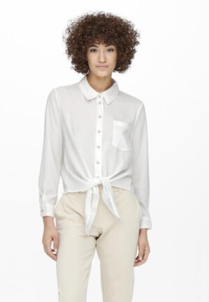 Only Onllecey Ls Knot Shirt Noos Wvn 15195910 Blouse Cloud Dancer