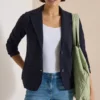Blazer met structuur in effen kleur