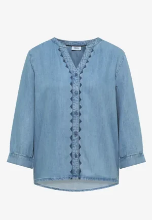 Alternative view of Blouse met 3/4 mouwen in denimlook