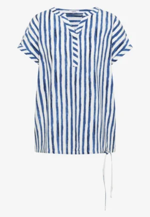 Alternative view of Blouse met afhangende schouders en strepen